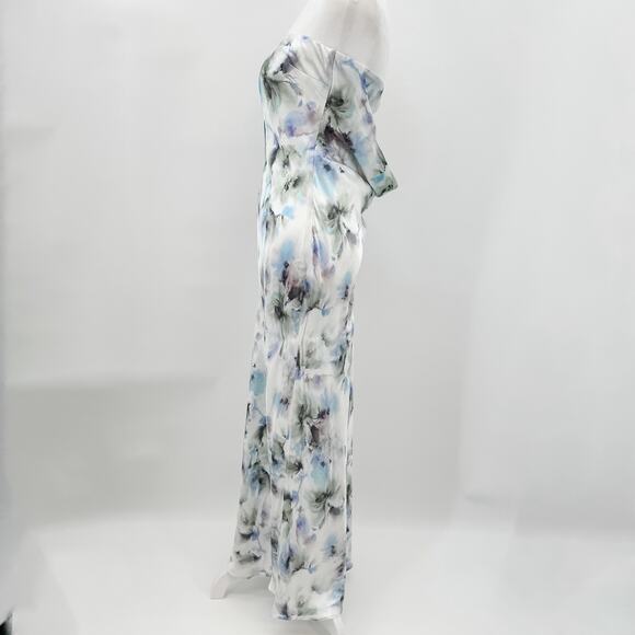Bec & Bridge Dress Maxi Blue Sz 6 Moondance Strapless Moon Dance White Green - Picture 6 of 10